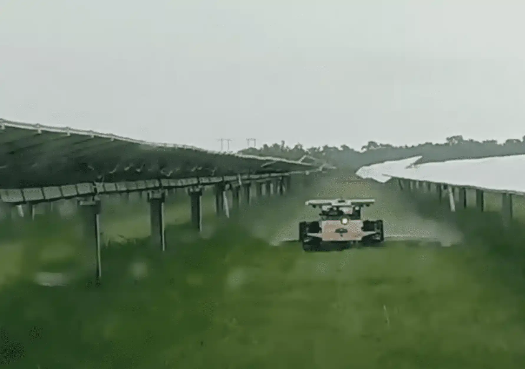 Robotic Lawn Mowing in Thunderstorm